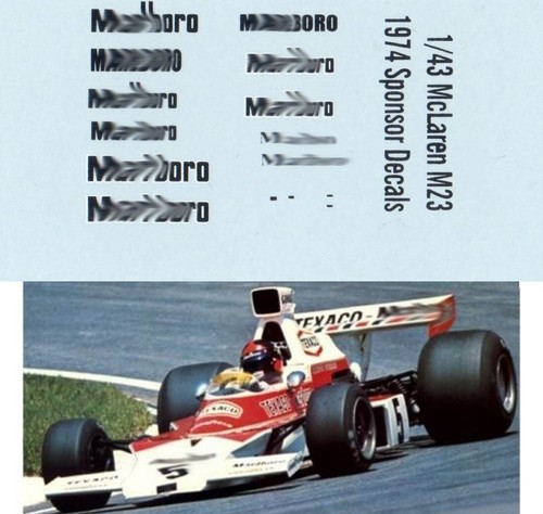 Decals per mclaren m23 - 1/43,