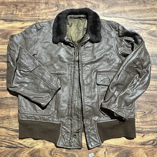 Giacca pelle vintage usn - pelle,