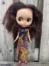 Bambola vintage capelli castani Kenner Blythe 1972 con vestito originale 