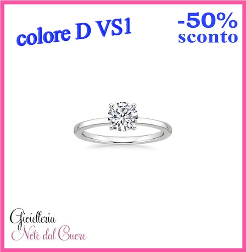 Anello solitario oro bianco - anello,