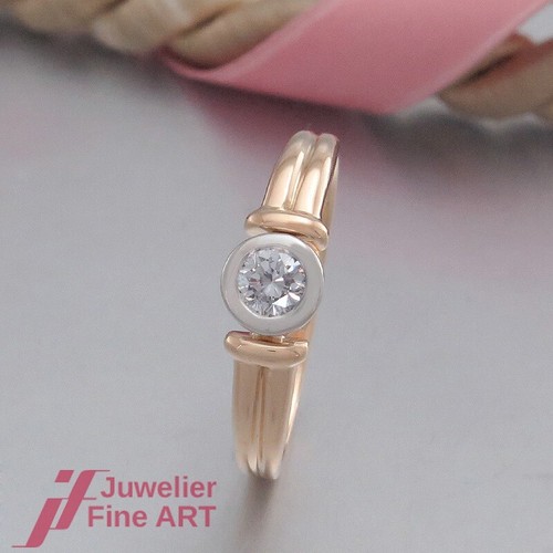Anello solitario con - -,