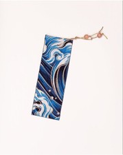 Segnalibro in stoffa giapponese, sfondo azzurro con onde