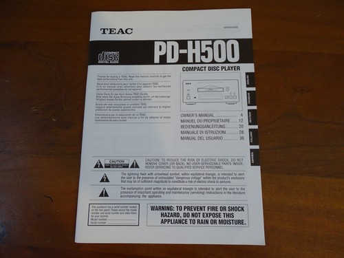 Teac h500 manuale di - manuale,