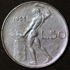 Italy 50 Lire 1955 KM# 95