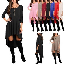 Vestito Donna Asimmetrico Manica Lunga Autunno Woman Asymmetric Dress 110336