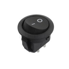 Interruttore pulsante NERO on/off switch 12V tondo 6A 250V