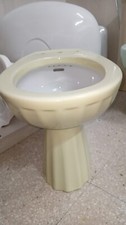 BIDET sanitari bagno vintage conchiglia originale anni '60 GIALLO BIANCO