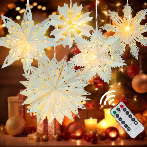 Lanterne fiocco neve in - lanterne, di