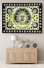 Etnico Indiano Grande Sole Luna Decorativo Arazzi da Parete Spiaggia Throw Arte