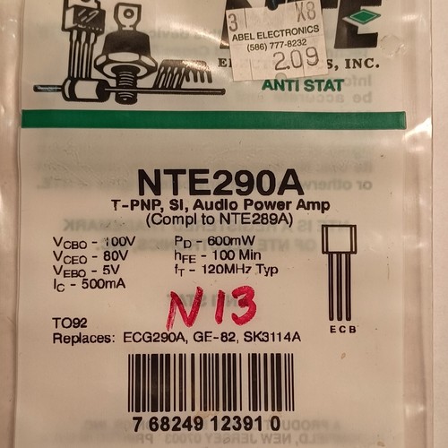 Nte290a pnp si - nte290a, t-pnp,si