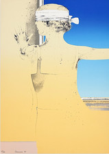 LEONARDO CREMONINI (1925-2010) LITOGRAFIA ORIGINALE 1977 cm 70x50 FIRMATA Rara