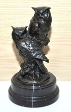 Gufo Statua scultura in bronzo MILO Paris soprammobile 