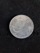Moneta rara 5 lire delfino del