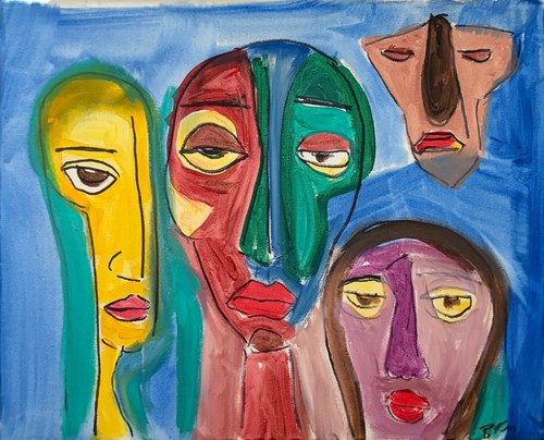Quadro ritratto figure cubiste - ritratto,
