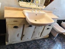 Mobile bagno CLASSICO SHABBY in legno massello NO lavabo 130x35xh80cm SU MISURA