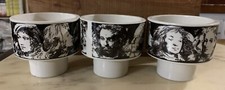 3x vintage set TAZZE PORCELLANE D'ARTE EVA SUD PIETRO ANNIGONI DESIGN