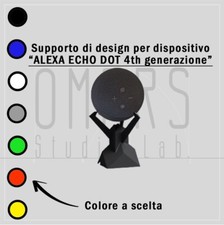 1x Supporto stand design Alexa Echo Dot 4th Generazione 4 gen con foro passacavi