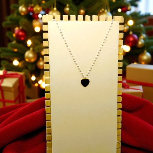 Collana perline cuore - cuore, oro