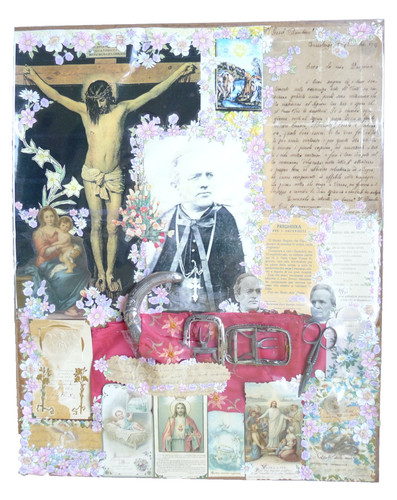 Quadro reliquie autografo papa - autografo,