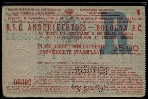 Biglietto 1964 rsc - 1964, anderlecht