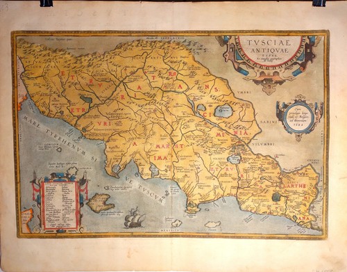 Mappa antica toscana ortelio - toscana, a.ortelio