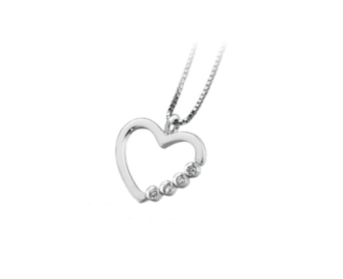 Ciondolo cuore oro bianco - ciondolo,
