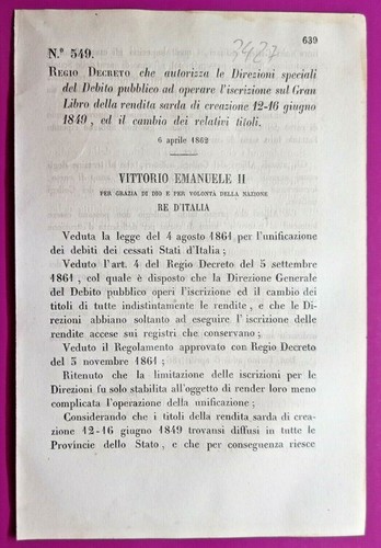 Rendita sarda debito - rendita, pubblico