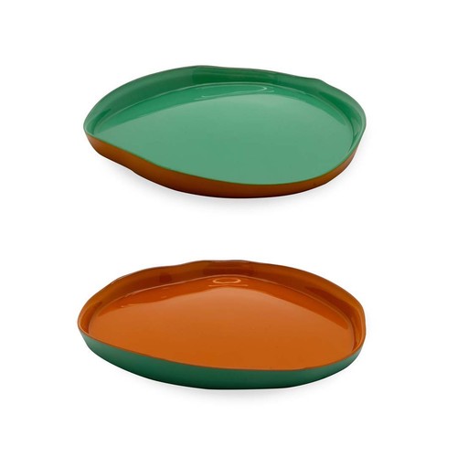 Piattini vetro arancio e - vetro,
