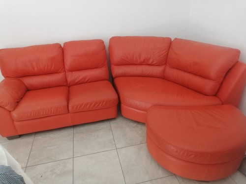 Divano angolare pelle rosso - angolare,