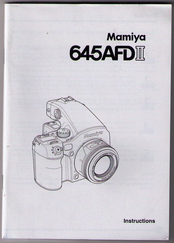 Mamiya 645 afd body - ii, manuale