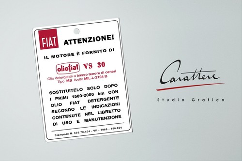 Cartellino forato vintage fiat - cartellino,