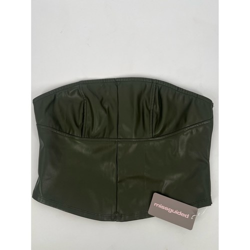 Top bustier corsetto ecopelle