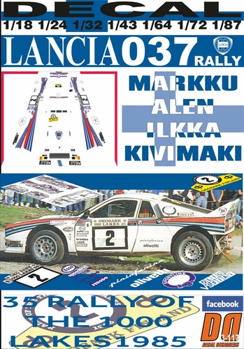 Decal lancia 037 rally alen - decal, m.alen