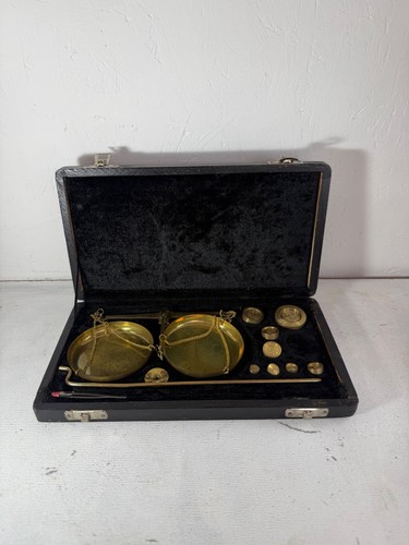 Old brass weigh scales - brass,