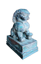 arte orientale Cane di pho in legno laccato-Cina primi xx secolo