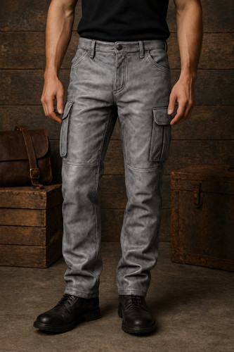Pantalone cargo uomo grigio