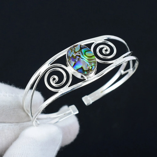 Bracelet manchette argent - bracelet, en