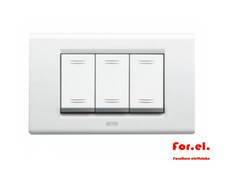 AVE 45P93BG PLACCA IN PRESSOFUSIONE COLOR BIANCO BANQUISE 3 MODULI