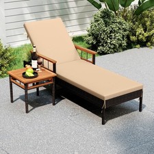 2PCS Patio Rattan Chaise