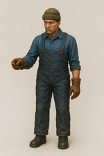 TG27B - Modellino Pescatore in Scala | Equipaggio Barca da Pesca a Vela Vintage