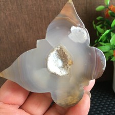 118g  Natural agate crystal carving cunning butterfly md522