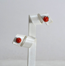 ORECCHINI ARGENTO 925 RODIATA  CORALLO ROSSO PALLETTE DA 7 mm          AGHT 0929