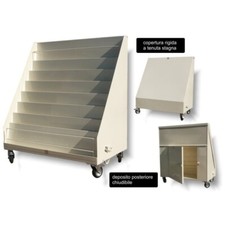 Carello espositore per riviste in acciaio