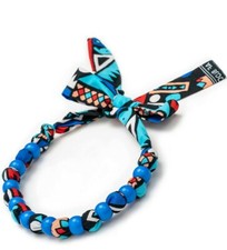 Collana Etnica Donna Fatta a Mano con Perle Colorate e Stoffa 100% Puro Cotone