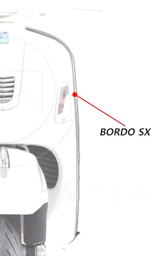 Bordo scudo cromato - cromato, sinistro