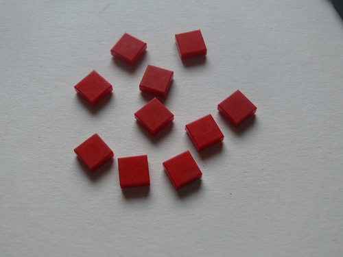 Lego red tiles - x, set