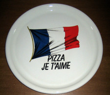 Piatto Pizza PIRAL bandiera FRANCIA in Ceramica - Vintage anni 80 da collezione
