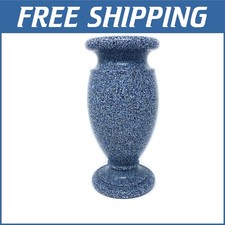 Vaso di fiori commemorativo in granito blu indistruttibile con punta in metallo - Realizzato in t...