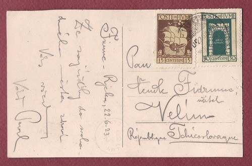 Cartolina storia postale fiume - storia,