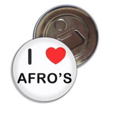Afros I Love Heart Fridge Magnet Bottle Opener (55mm)
